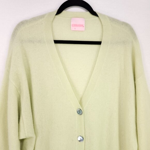 Crush Cashmere Cashmere Cardigan Size 1 Button Front Canggu Fine-Knit Pockets - Picture 4 of 14